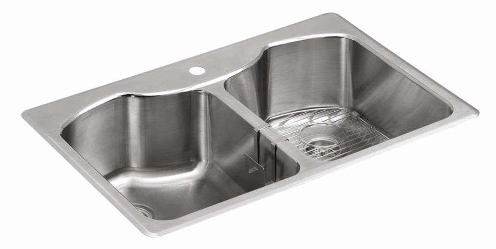 Stainless Steel KOHLER K-3333-Na Undertone Small Squared Undercounter Kitchen Sink