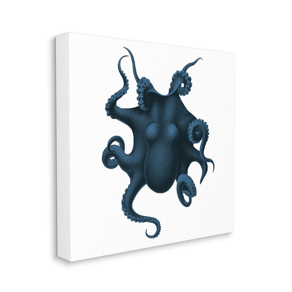 Stupell Industries Minimal Blue Octopus Marine Life Sea Creature Seven  Trees Design 30-in H x 30-in W Animals Print on Canvas in the Wall Art  department at 