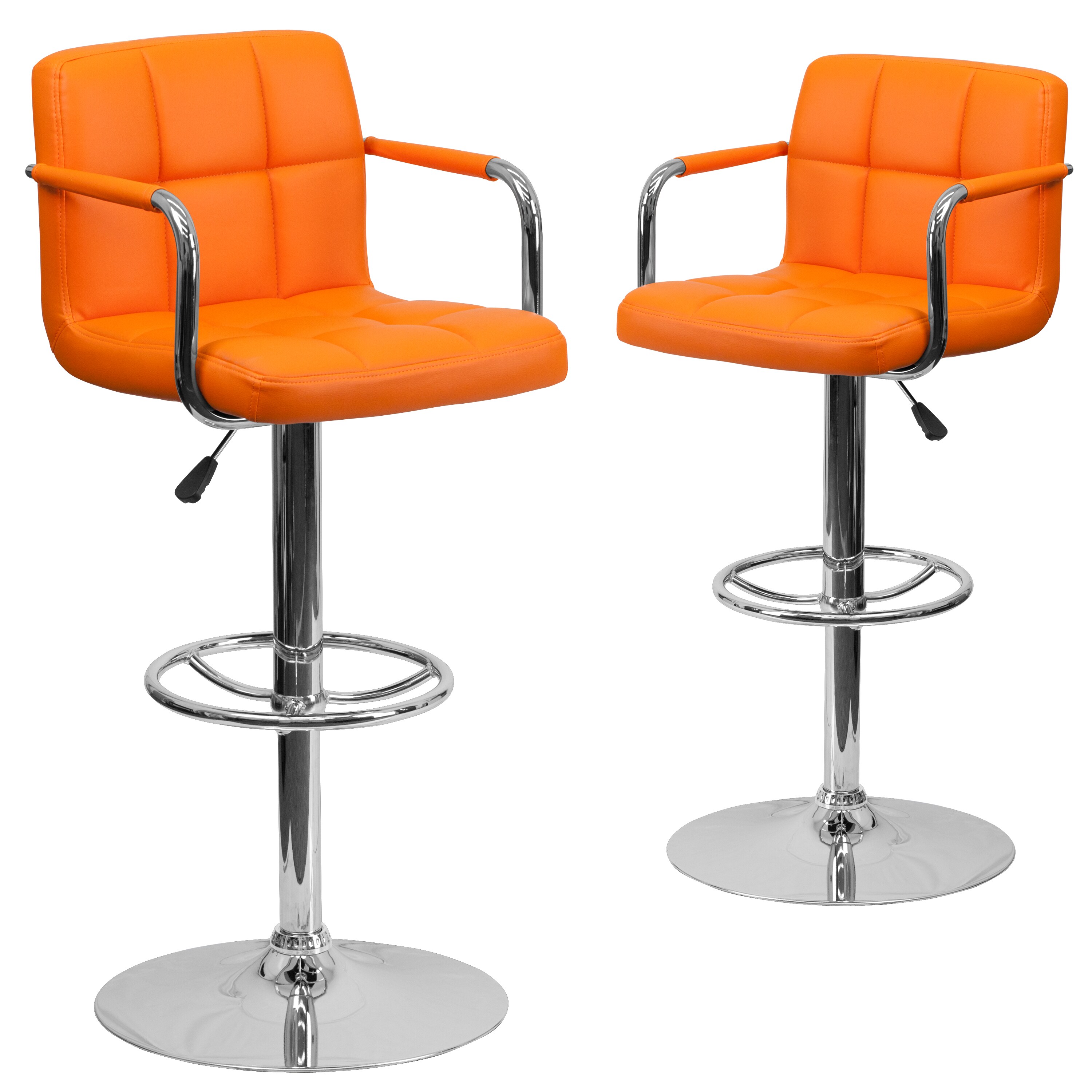 orange adjustable bar stool