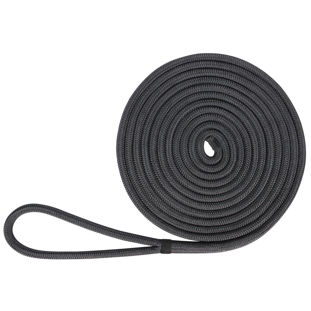 50 feet of 1" DOUBLE BRAID NYLON ROPE dock anchor mooring pull lines black 