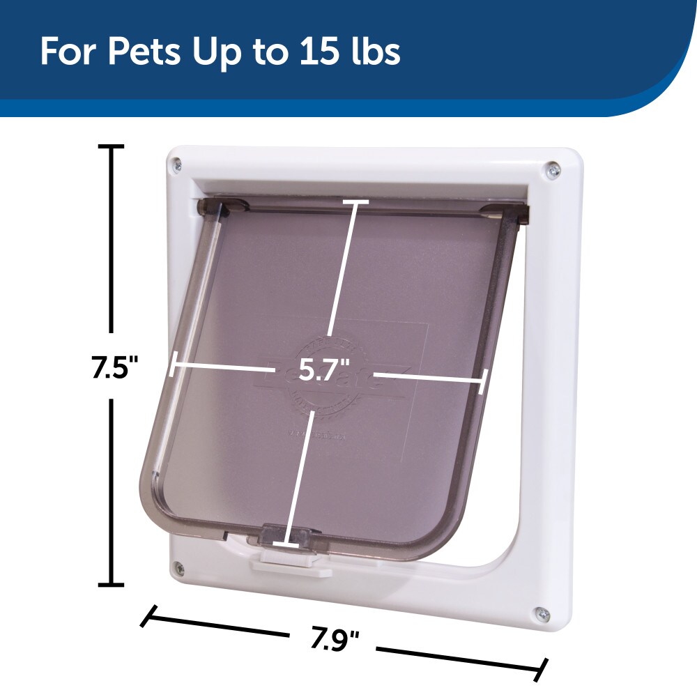 PET SAFE  2-Way Open Locking Interior Pet Door Clear Flap Small 1-15 lb White 