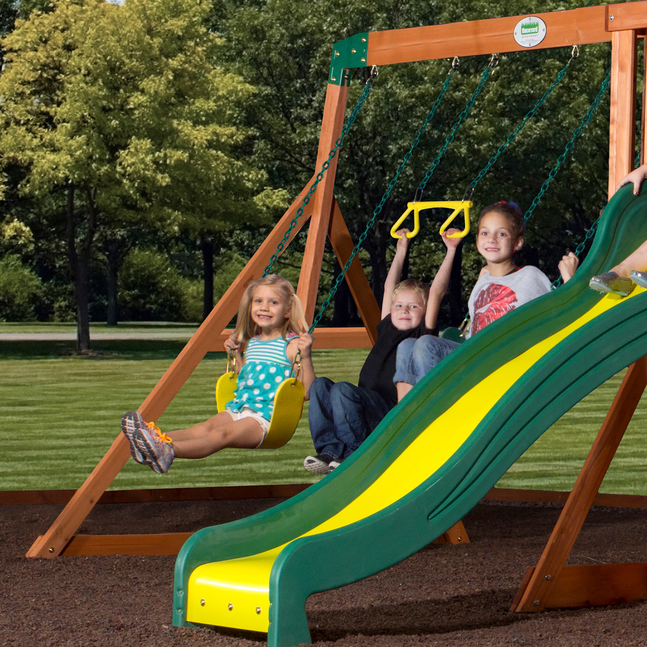 madison wooden swing set