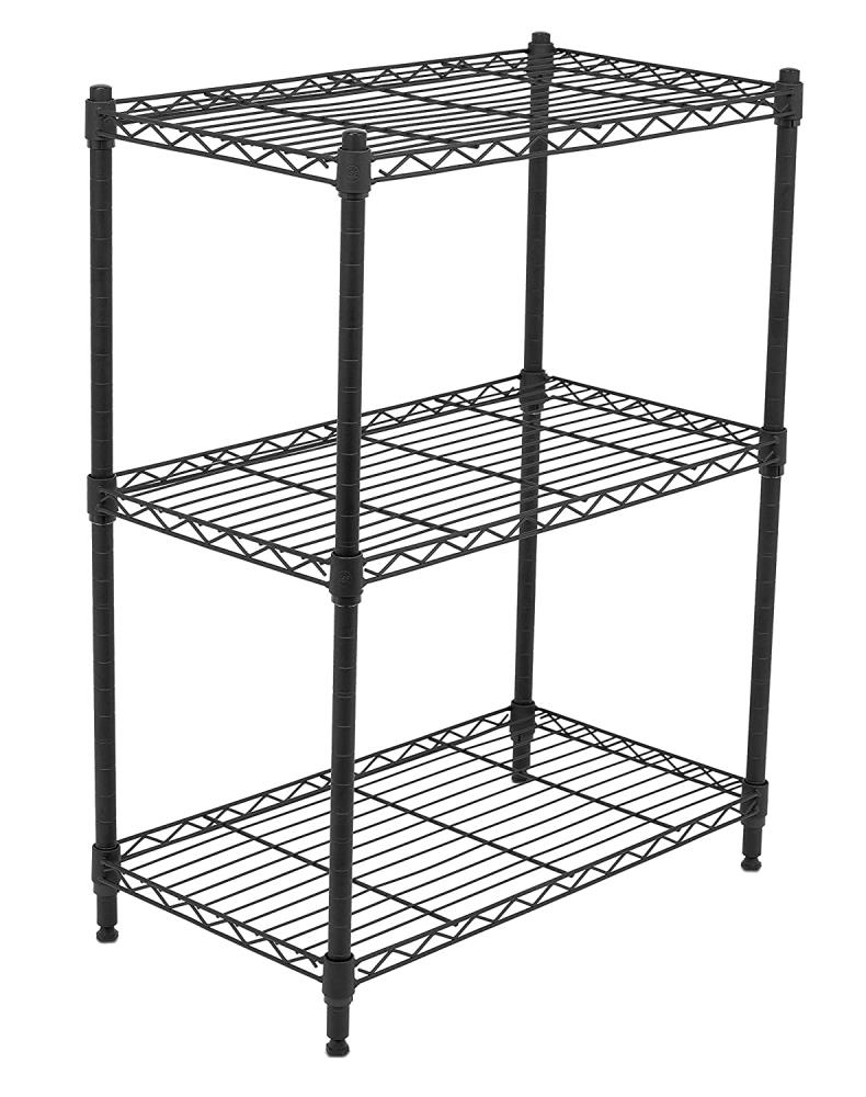 3 Tier Metal Storage Rack Shelving Wire Shelf Kitchen Office Bookcase Stand Unit 