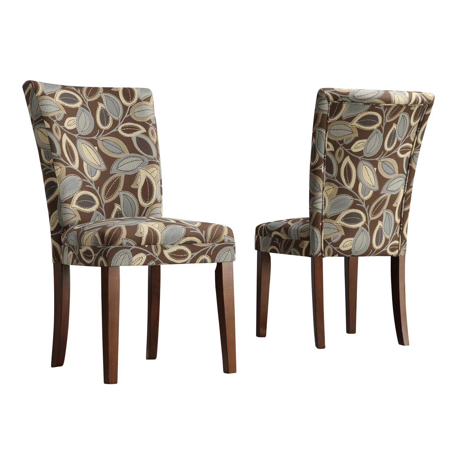 leaf print dining chairs