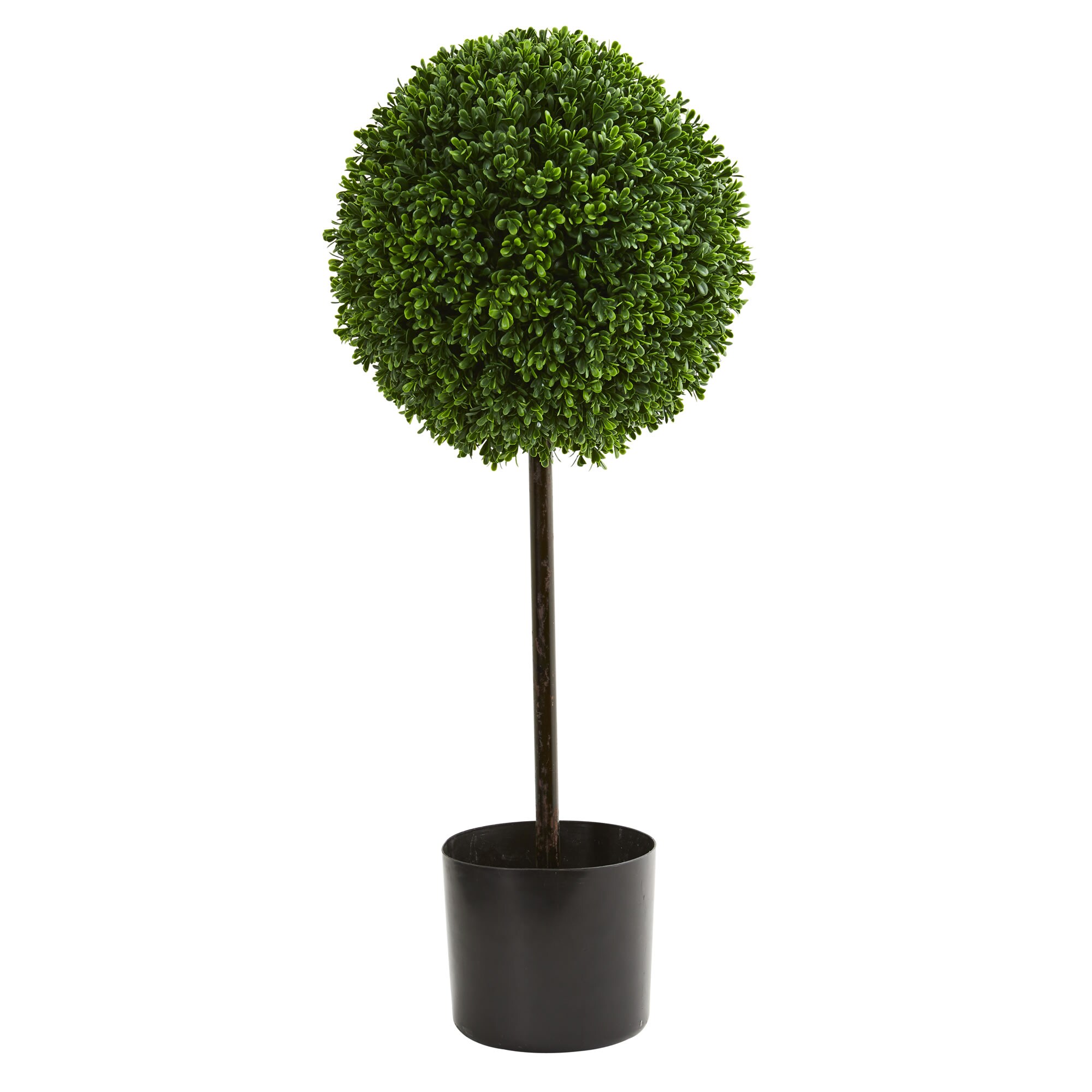10" Boxwood Ball Artificial Outdoor UV Topiary with Holiday Christmas Light Tree 
