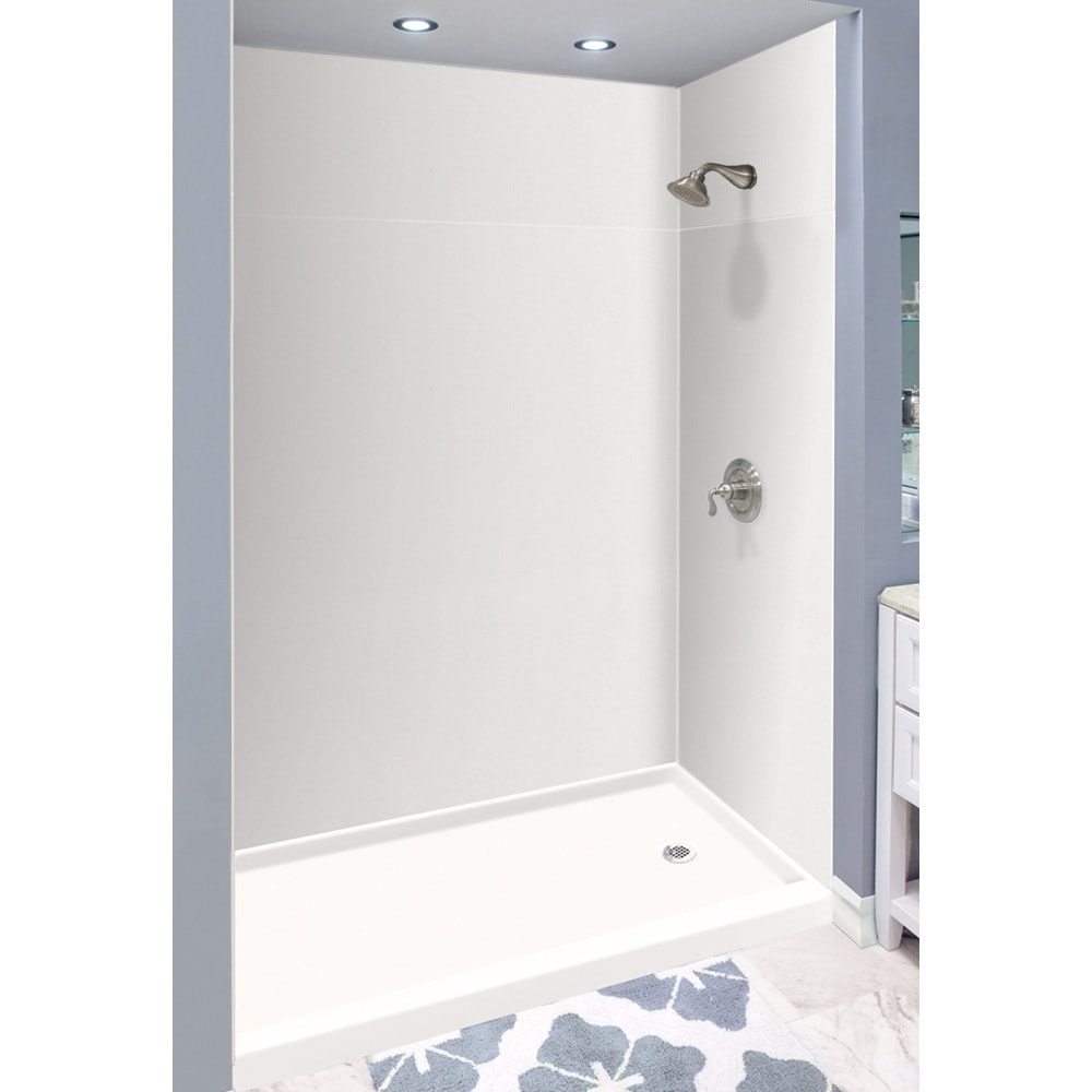 White Carrara Transolid RKWF6027R-91 Remodel Alcove Shower Kit Right-Hand  32 Inch L x 60 Inch W x 75 Inch