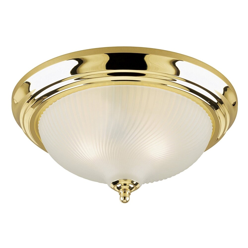 polished brass flush mount light