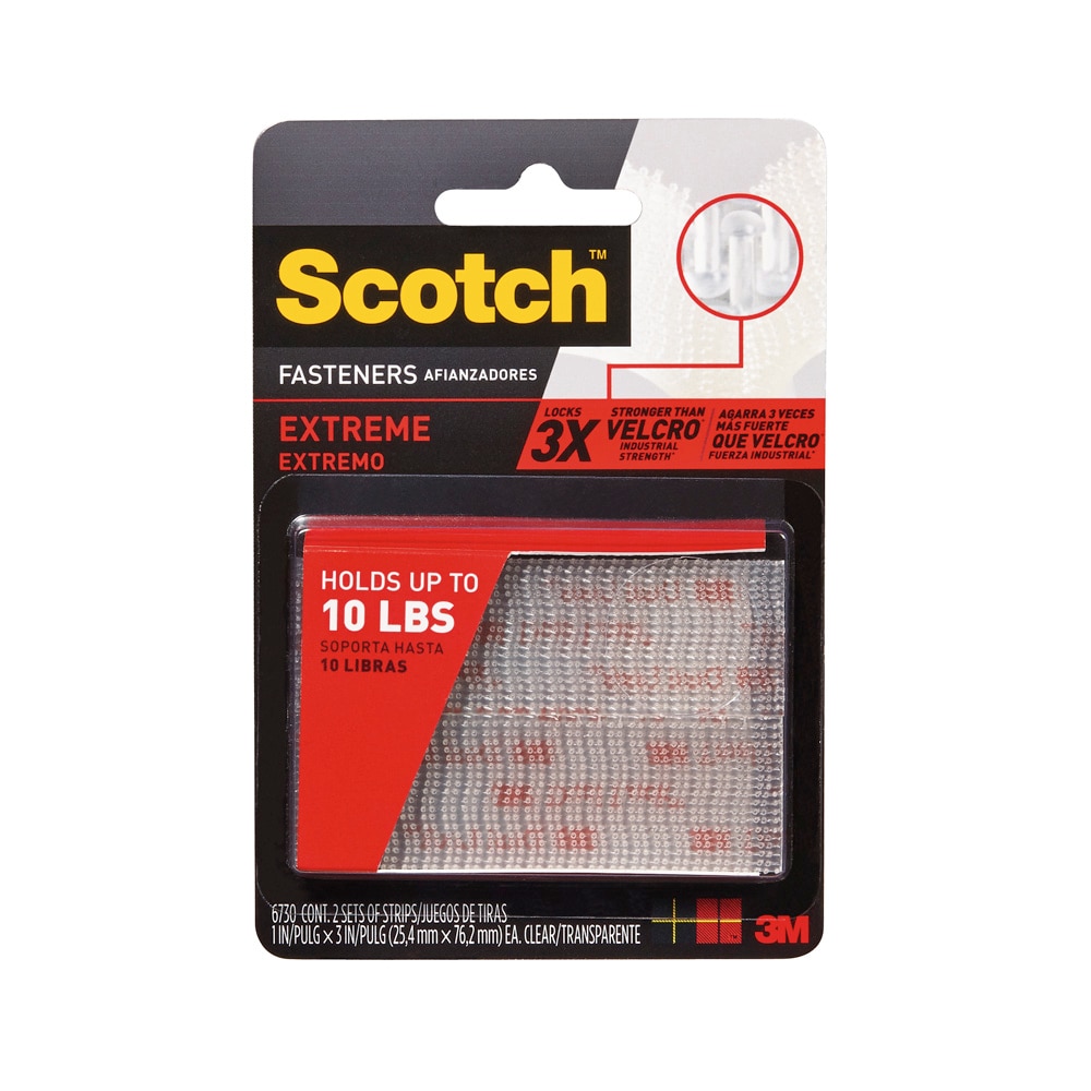 SCOTCH Interlocking Extreme Fasteners Clear 1"x1" Squares 54 Count/27 Sets 