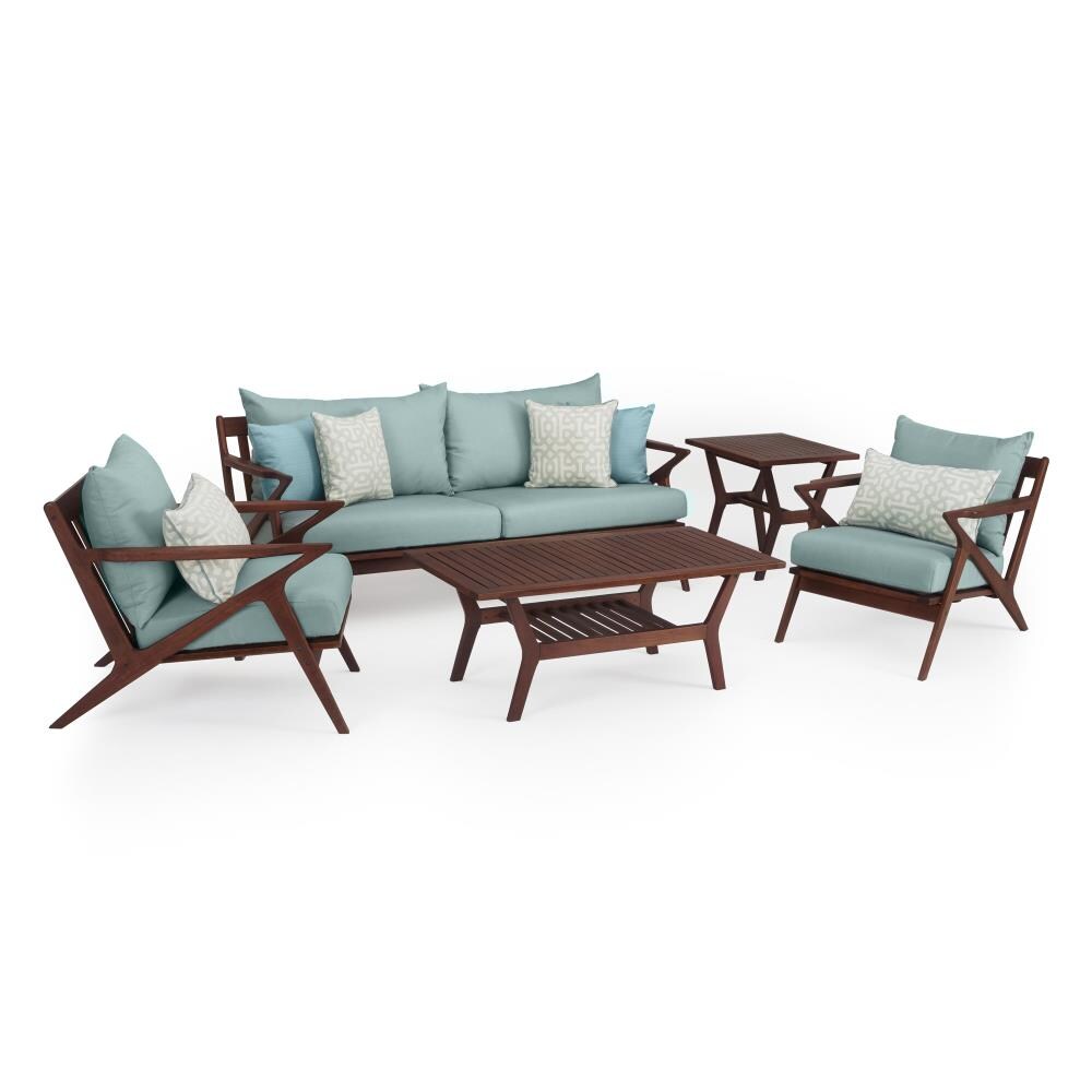 border bearing Hardship RST Brands Vaughn 5-Piece Patio Conversation Set with Sunbrella Cushions in  the Patio Conversation Sets department at Lowes.com