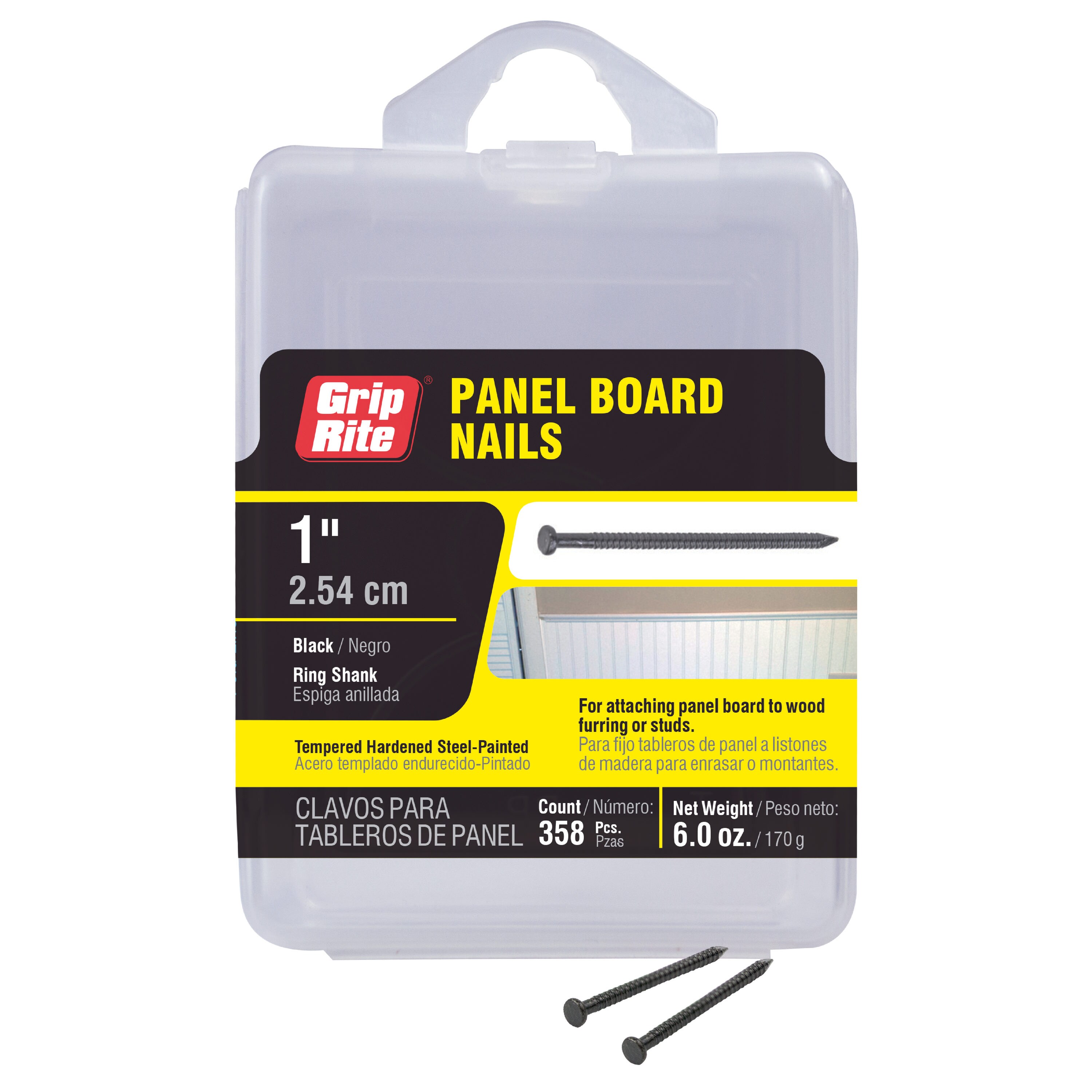 24 OZ Grip Rite 1" Long WHITE #16-1/2 Steel Panel Board Nails Ring Shank 1PBWH 