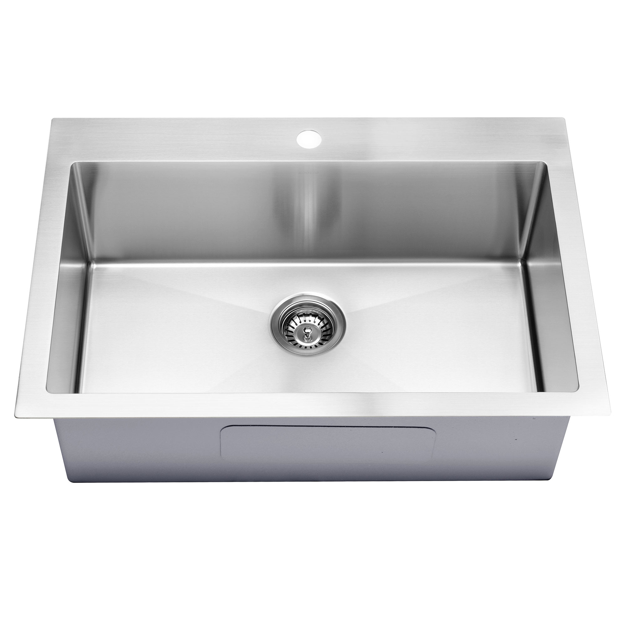 Kitchen Sink Stainless Steel Deep Wide Single Bowl Brushed Inset ​Mount Left Hand or Right Hand XUEFX Wash Sink Rack Stainless