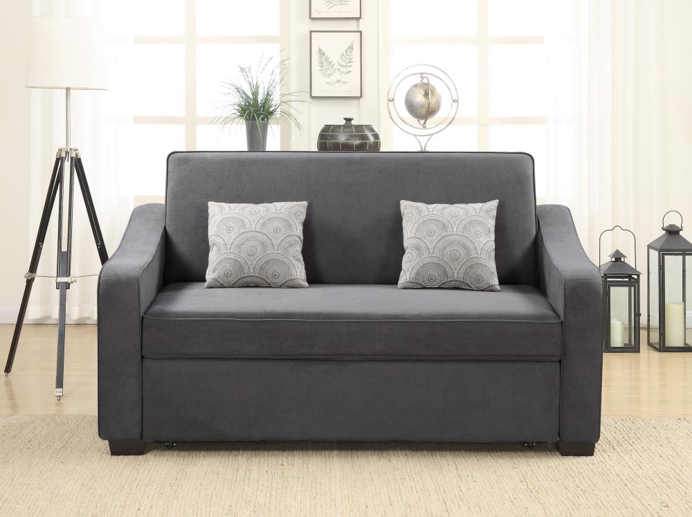 gray microfiber reclining loveseat