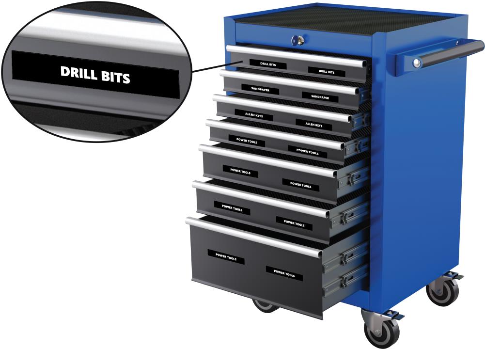 Toolbox Organizational Magnetic Rounded Labels Ultimate Set By DCM Solutions 