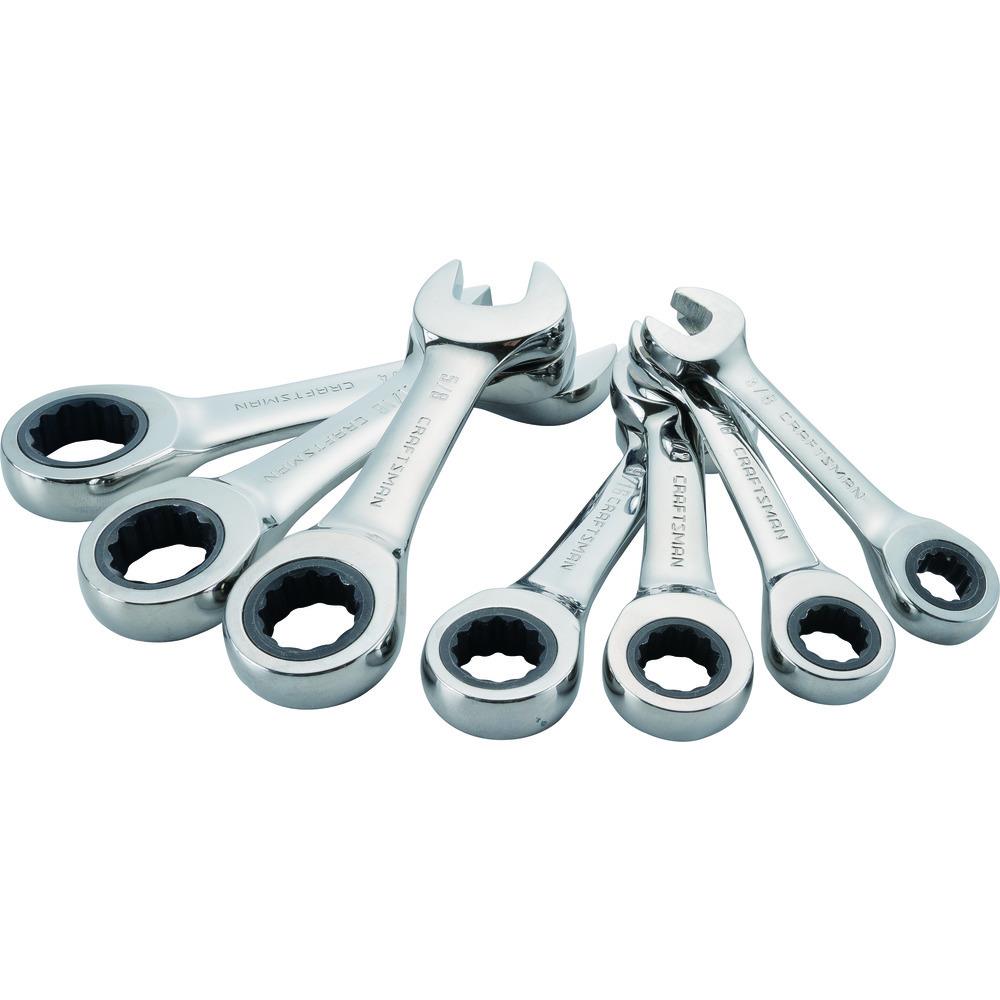CRAFTSMAN 7-Piece Set 12-Point Standard (SAE) Ratchet Wrench Set 