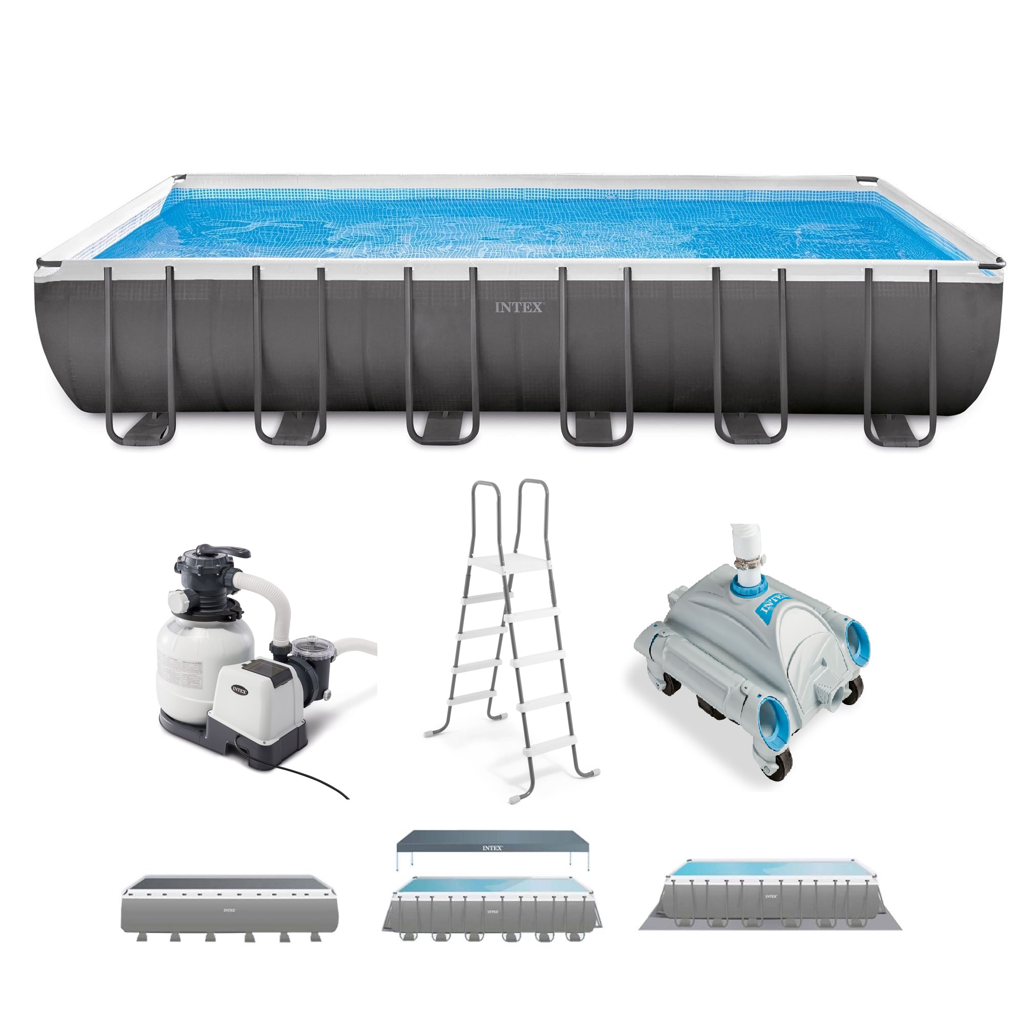 Intex 24-ft x 12-ft x 52-in Rectangle Above-Ground the Above-Ground Pools department Lowes.com