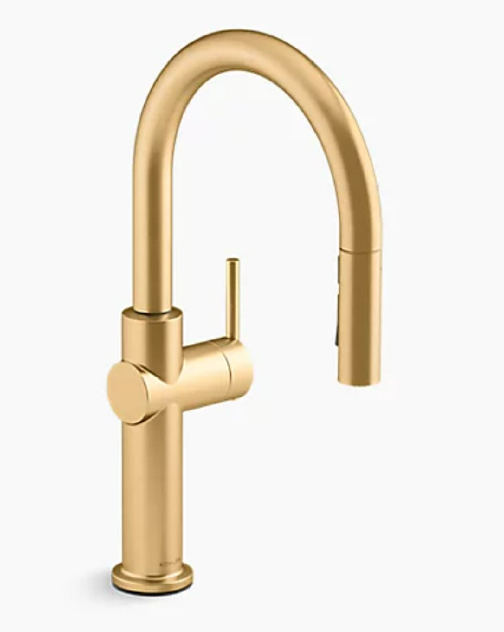 KOHLER Crue Vibrant Brushed Moderne Brass Single Handle Pull-down Kitchen  Faucet with Sprayer Function