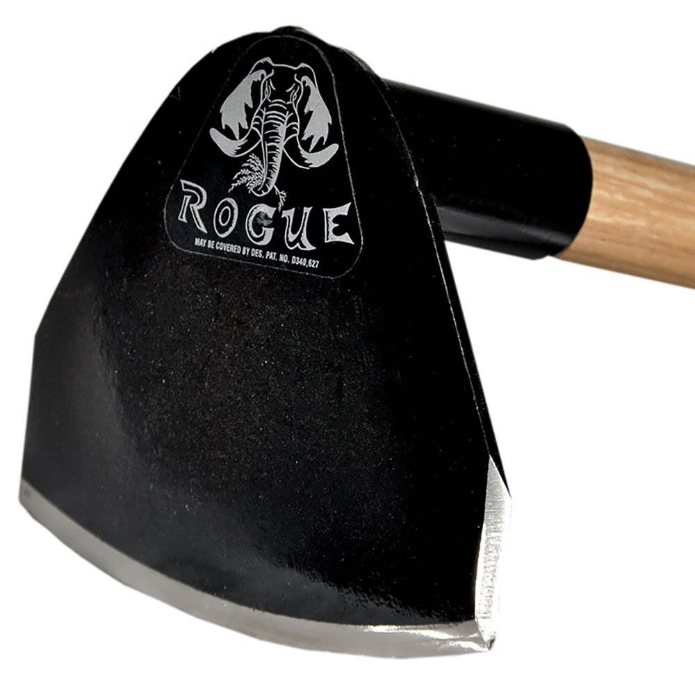 Rogue Hoe Field Hoe with 7” Flat Head 40” Curved Hickory Handle 