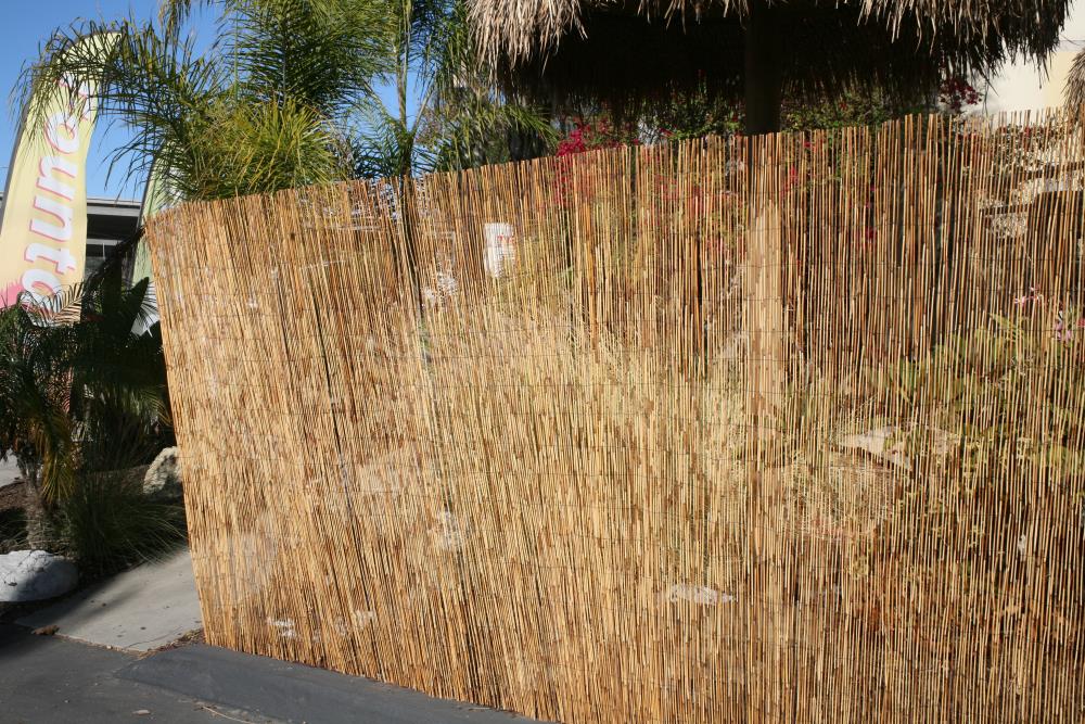 6 ft H x 16 ft L Coffee Peeled Bamboo Reed Fencing Backyard Garden Fence 2 Pack 