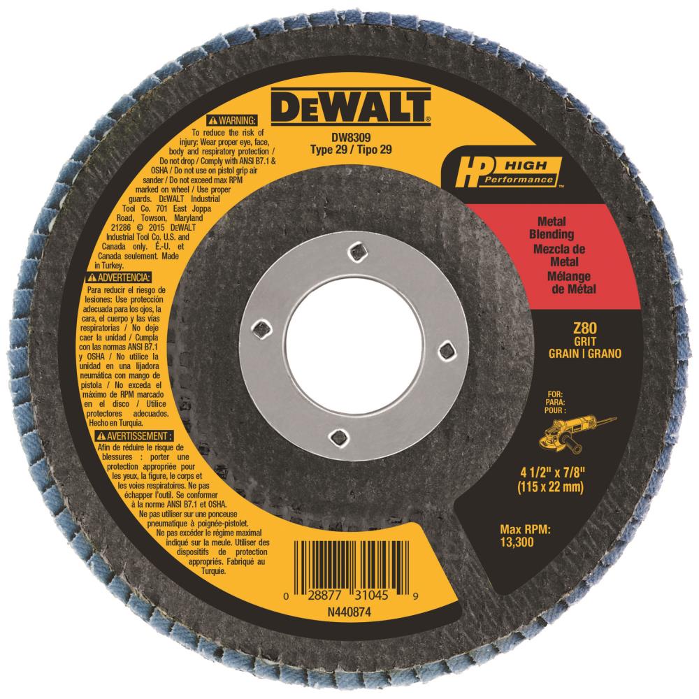 Grinding Wheel 4-1/2 x 7/8 80 Grit 5 Pack Sanding Disc T29 - Zirconium Flap Disc