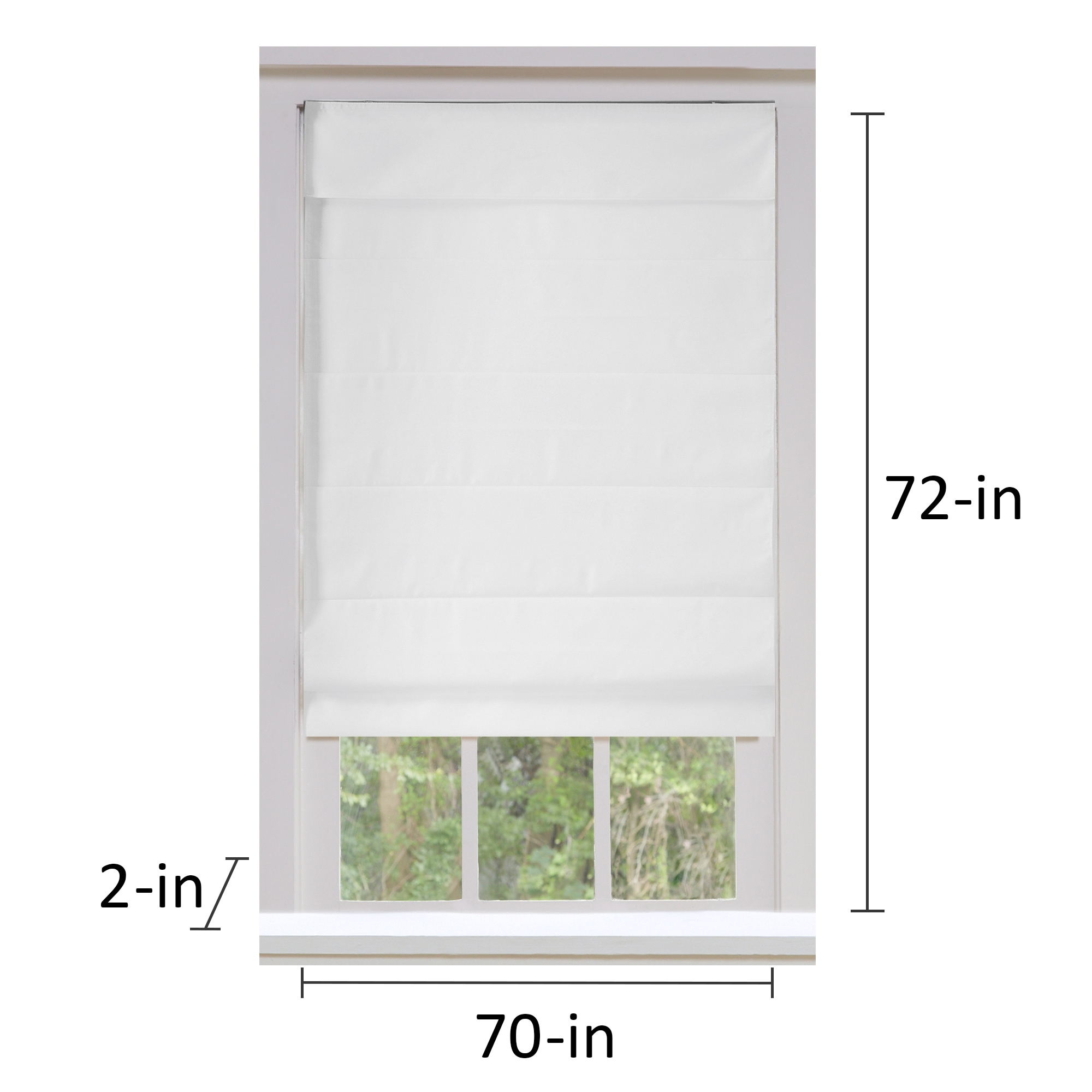 Calyx Interiors Cordless Lift Fabric Roman Shades in Size 30.5-Inch Width x 72-Inch Height Color Blackout Grey
