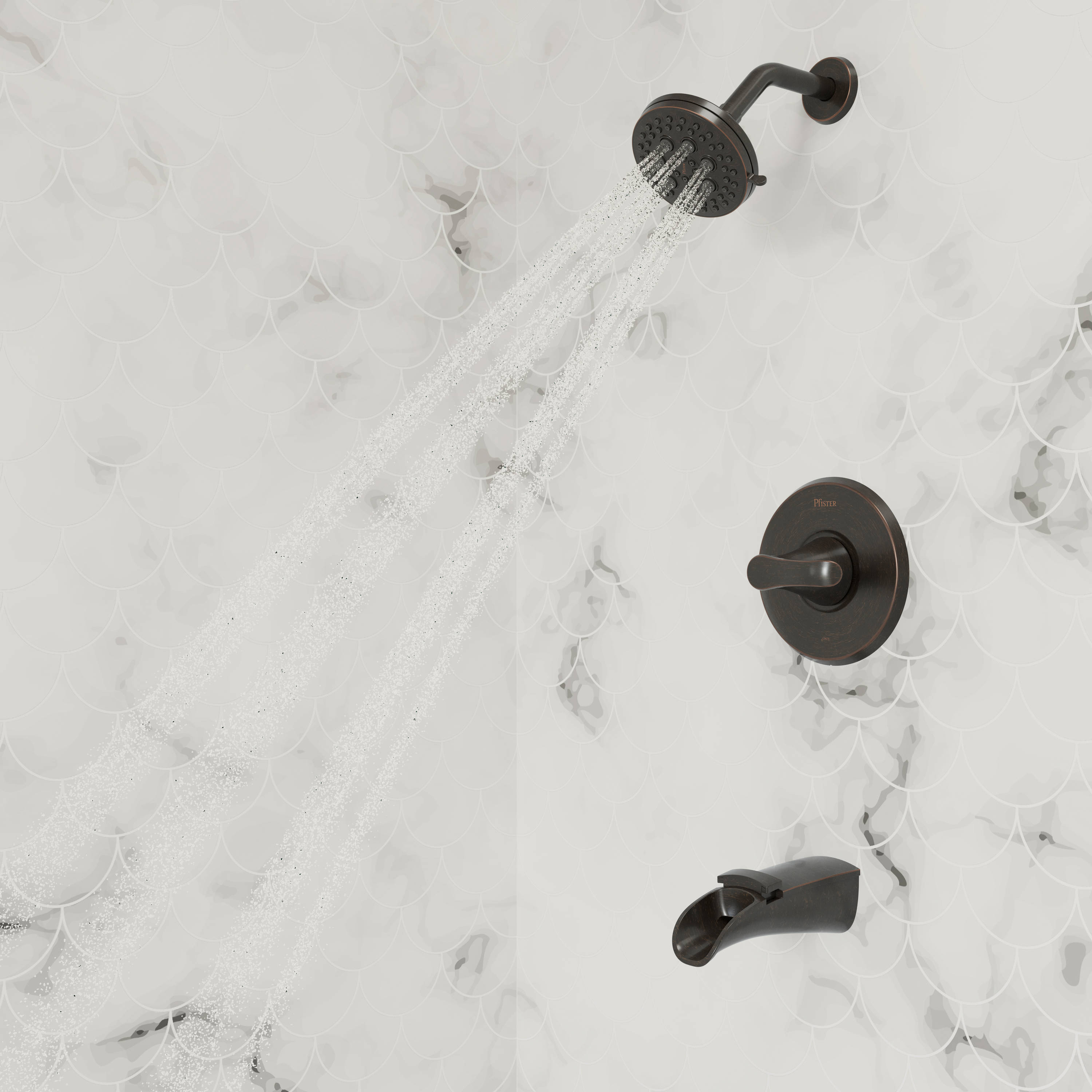 Pfister Jaida Tuscan Bronze 1-handle Bathtub and Shower Faucet Valve Included