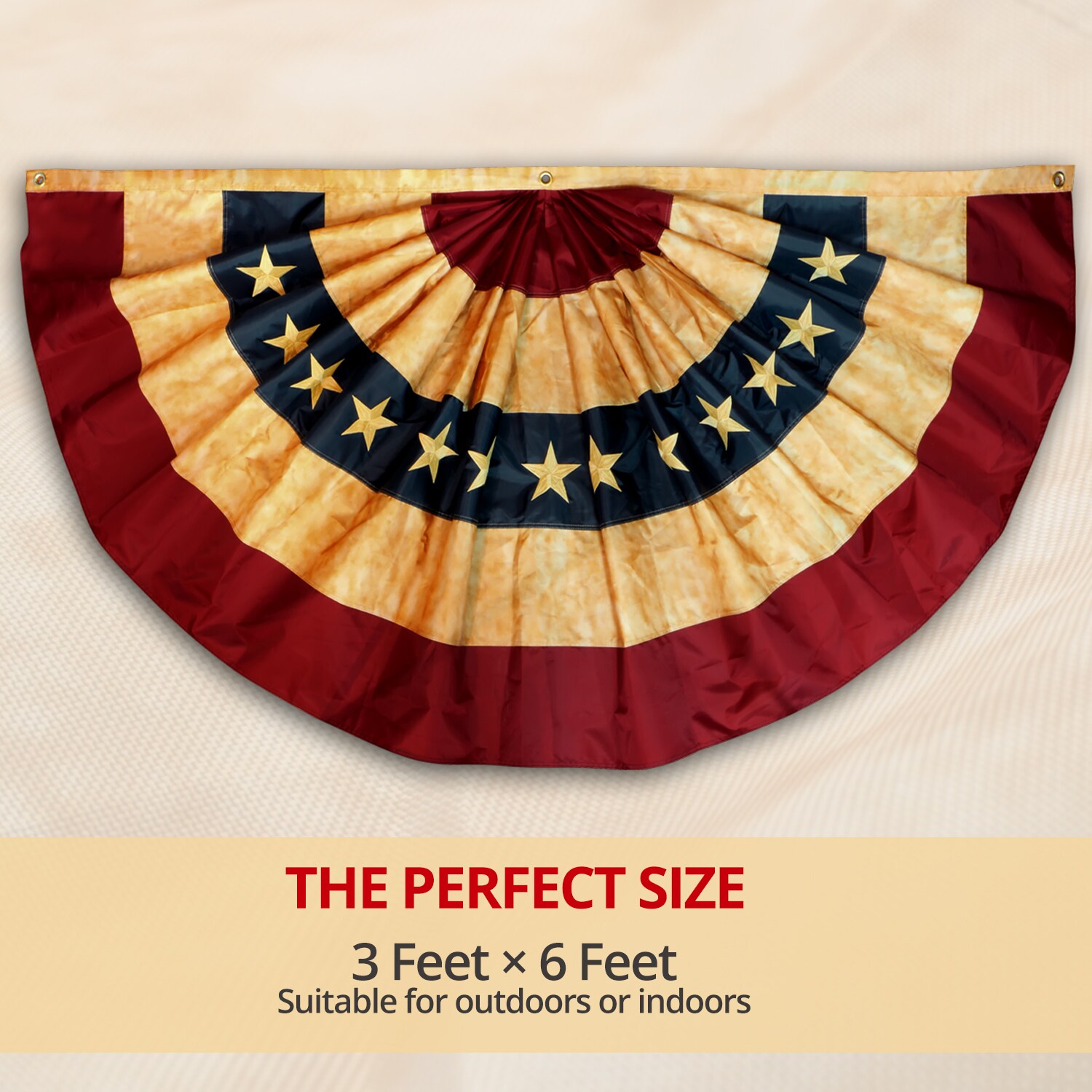2 Pack ANLEY USA Pleated Fan Flag American US Bunting Flags Half Fan Banner 