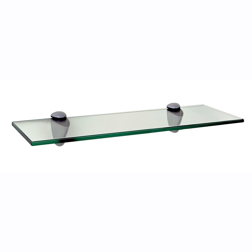8 in 1 Tier Floating Shelf Tempered Glass w/ Aluminum Bracket Clear x 36 in. 