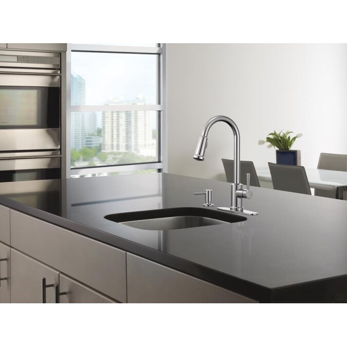 Details about / MOEN Indi Single-Handle Pull-Down Sprayer Kitchen Faucet Black