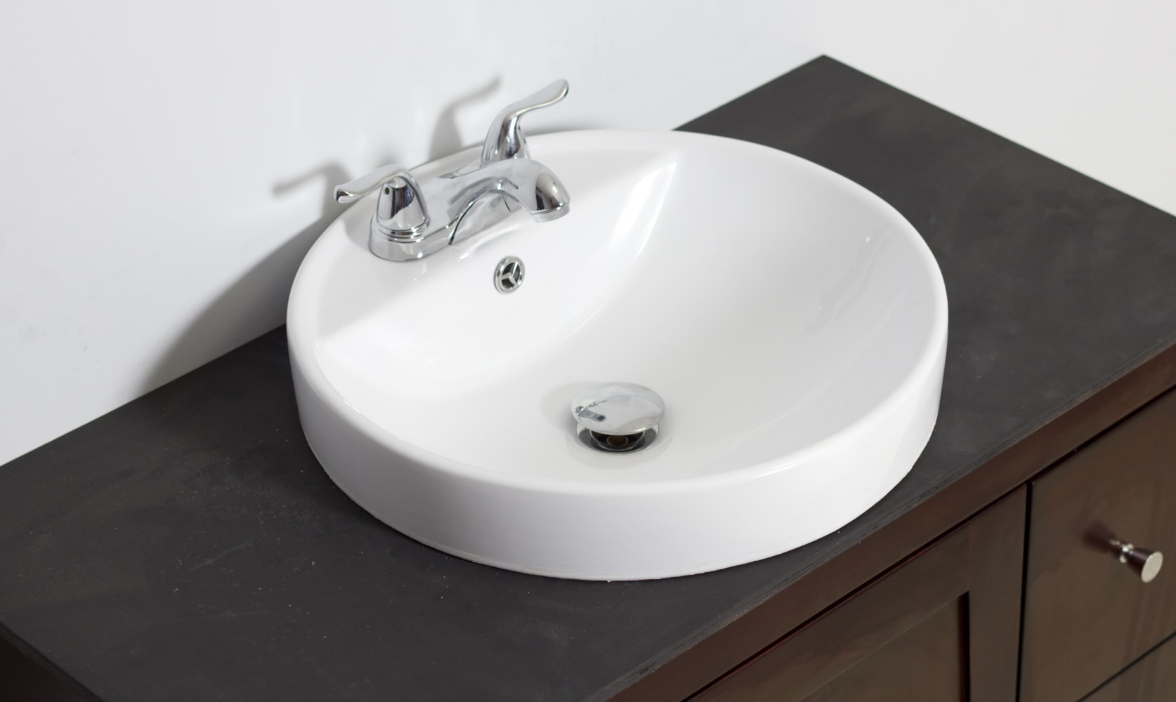 Compliment The Bathroom & Change Décor P-224 Fine Porcelain Round Vessel Sinks with Enamel Glaze Finish STYLISH® Round Bathroom Over The Counter Sinks Smooth & Stain Resistant Surface