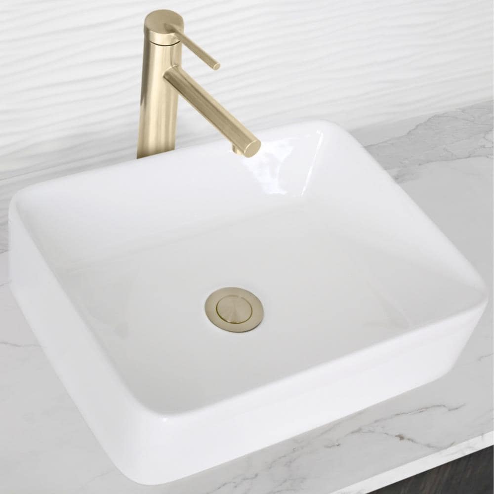 Waste P-Traps Brushed Gold  Bathroom Sink Pop Up Drain Without Overflow 