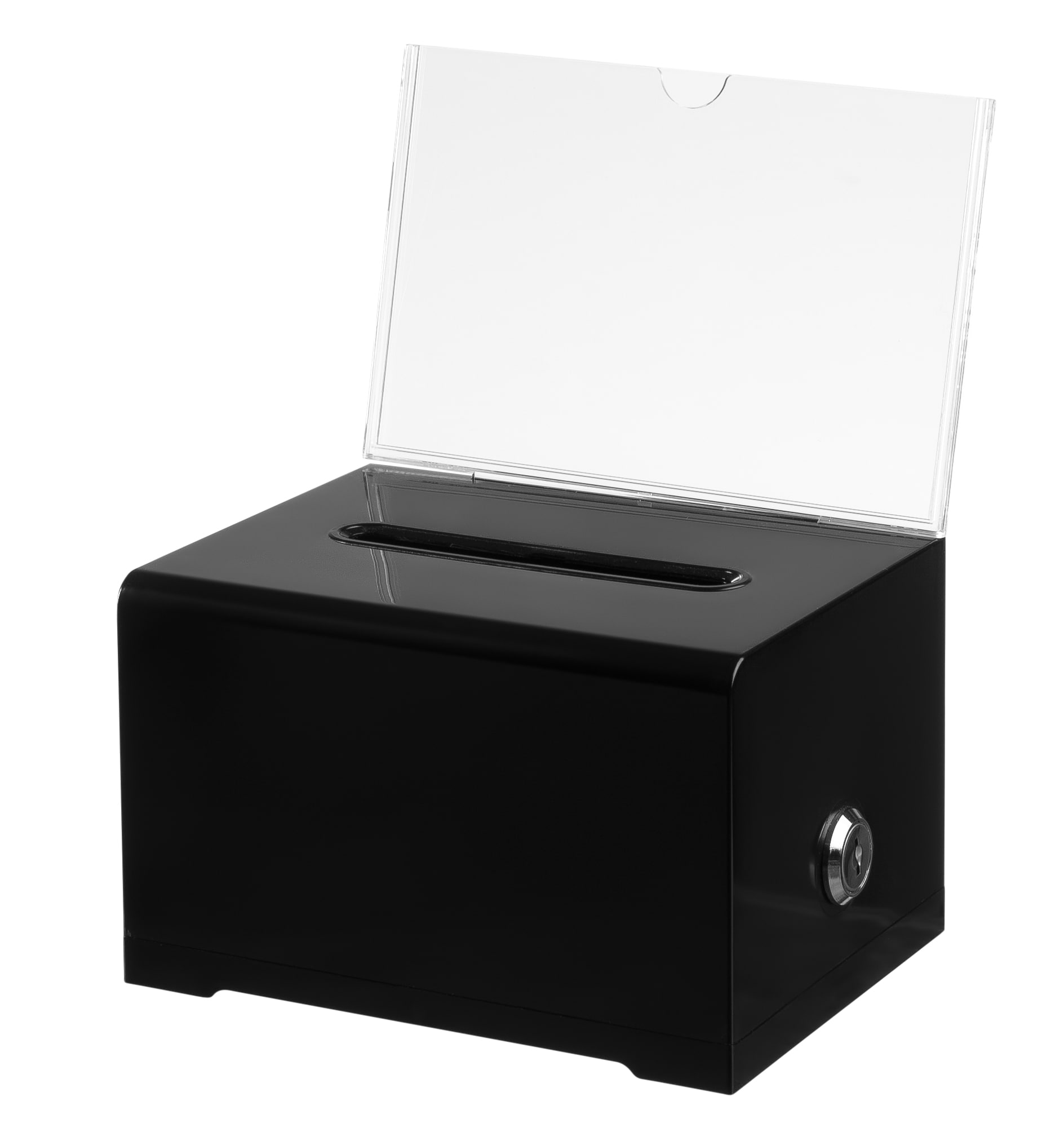 Collection Box in Acrylic PDS9458 Black Suggestion Box