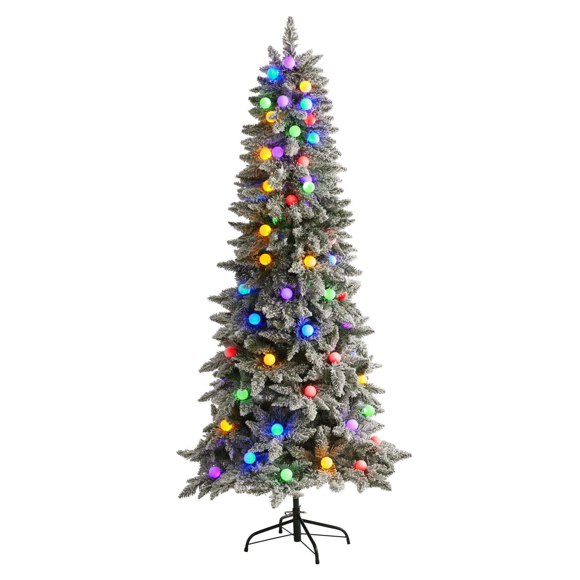 Nearly Natural 6.5-ft Douglas Fir Pre-lit Traditional Flocked 