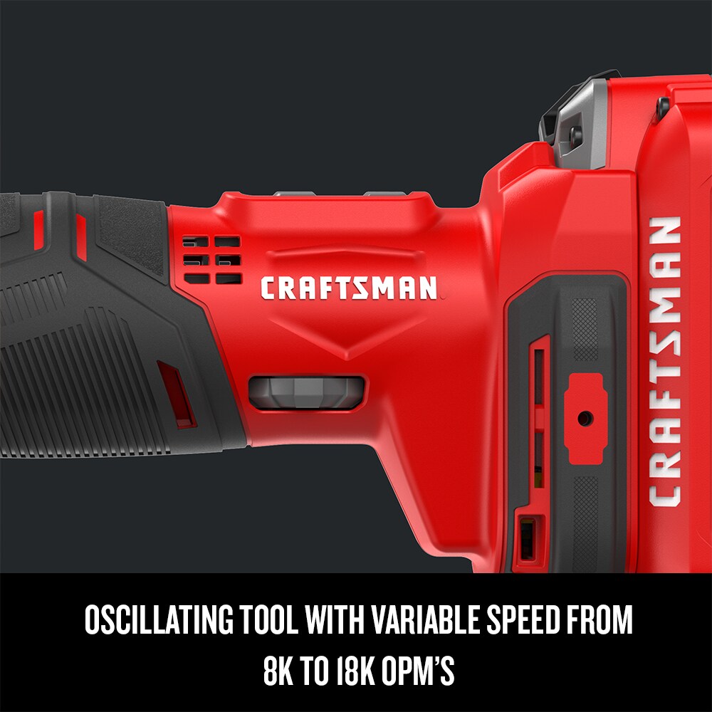 CRAFTSMAN 3-Pack High Carbon Steel Oscillating Tool Blade & V20 11-Piece  20-Volt Max Variable Speed Oscillating Multi-Tool Kit with Soft Case 