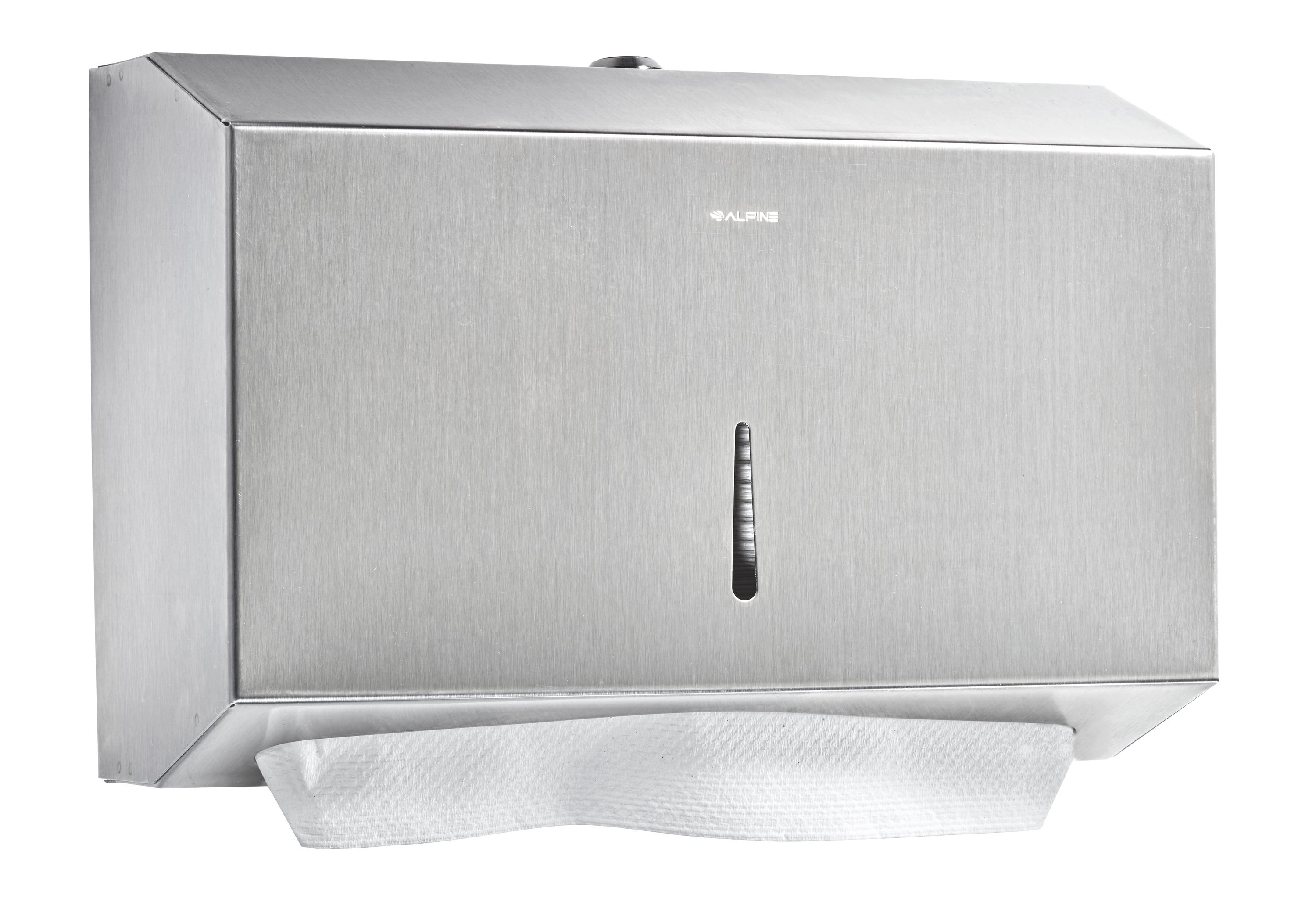 Alpine Stainless Steel C-Fold Multifold Lockable Paper Towel Dispenser 