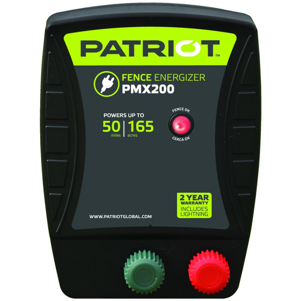 PATRIOT PMX200 ELECTRIC FENCE CHARGER ENERGIZER50 MILE /165 ACRE 110V POWERED 