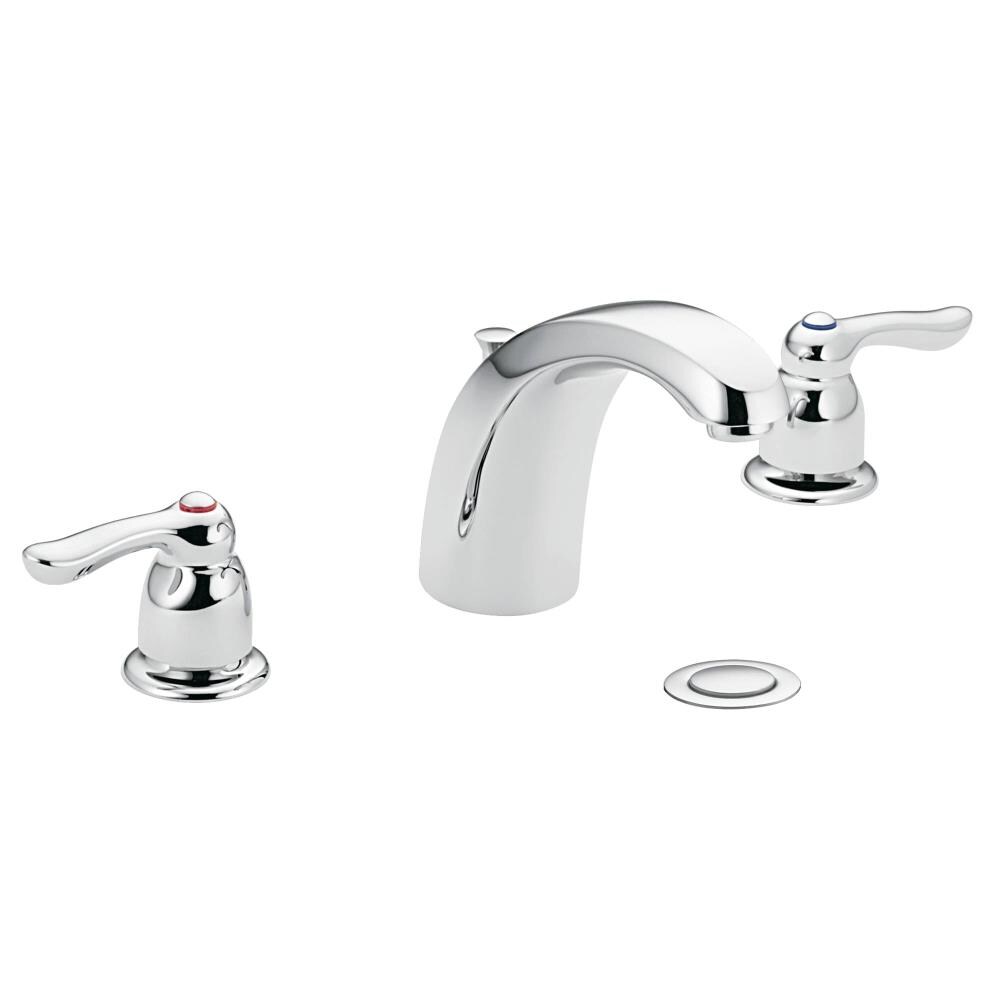 Moen Chateau Chrome 2-Handle 8-in Widespread WaterSense Bathroom Sink  Faucet with Drain