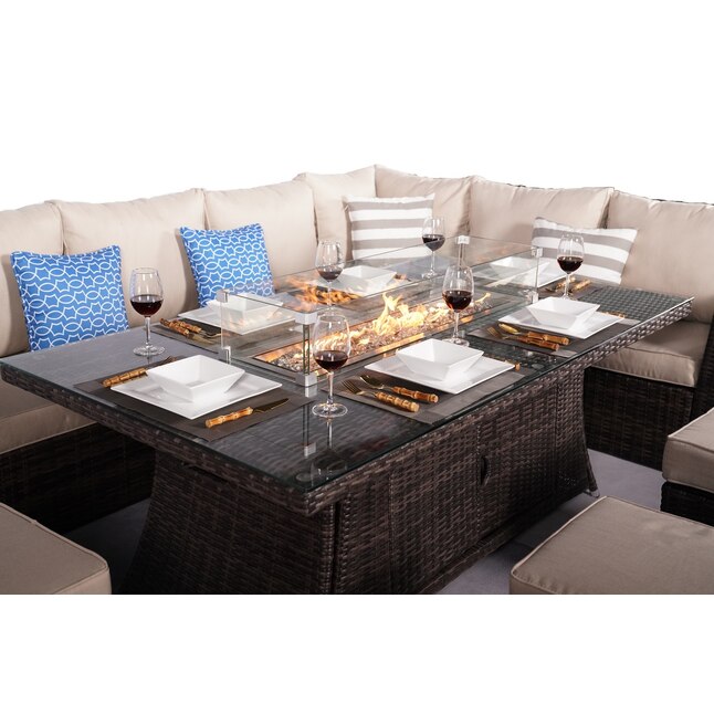 the same pressure reach Moda Furnishings Gas fire sofa set of 1403 and 1106R in brown 8-Piece  Wicker Patio Conversation Set with Cushions in the Patio Conversation Sets  department at Lowes.com
