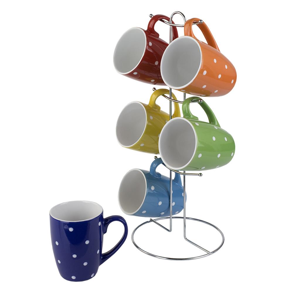 Home Basics MS30106 6-Piece Mug with Coffee Stand 
