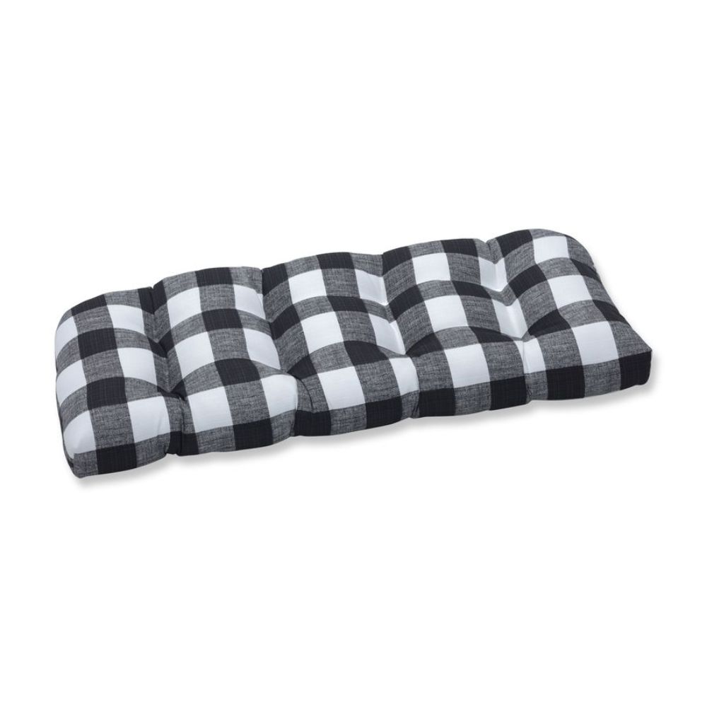 black and white checkered patio cushions