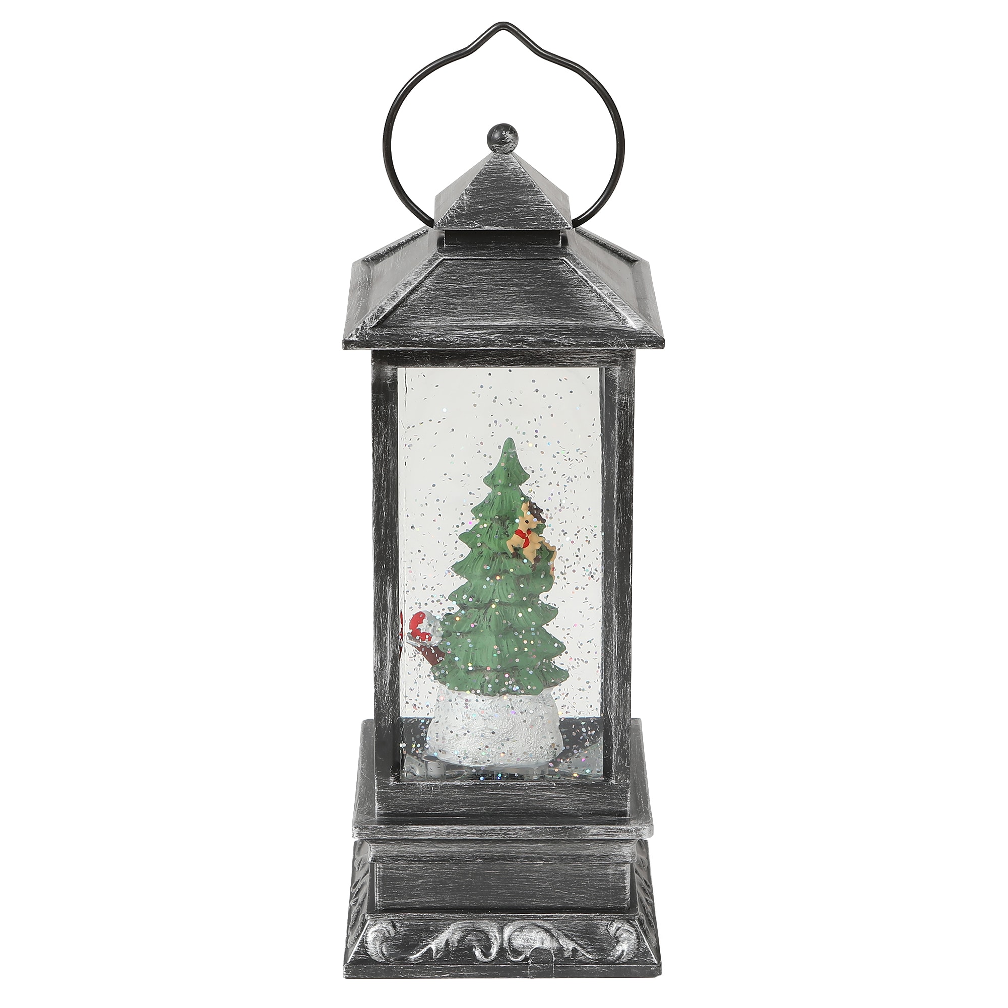 Snowman 13" x 16" Let It Snow Shimmer Lighted Window Decoration Globe w/Santa 