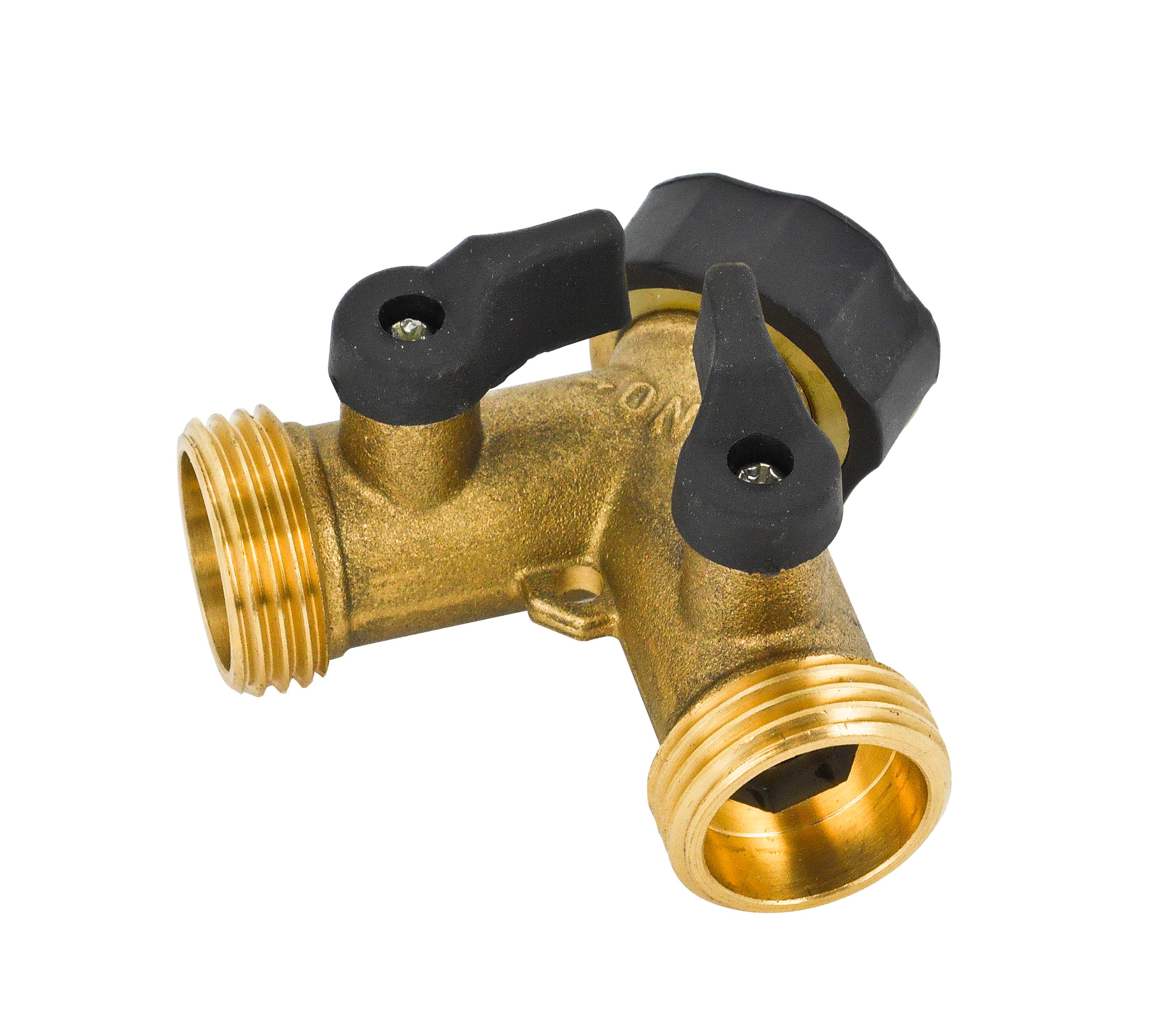 Brass 2 Way Y-Distributor with shut-off valves 3/4" for Spout Tap 