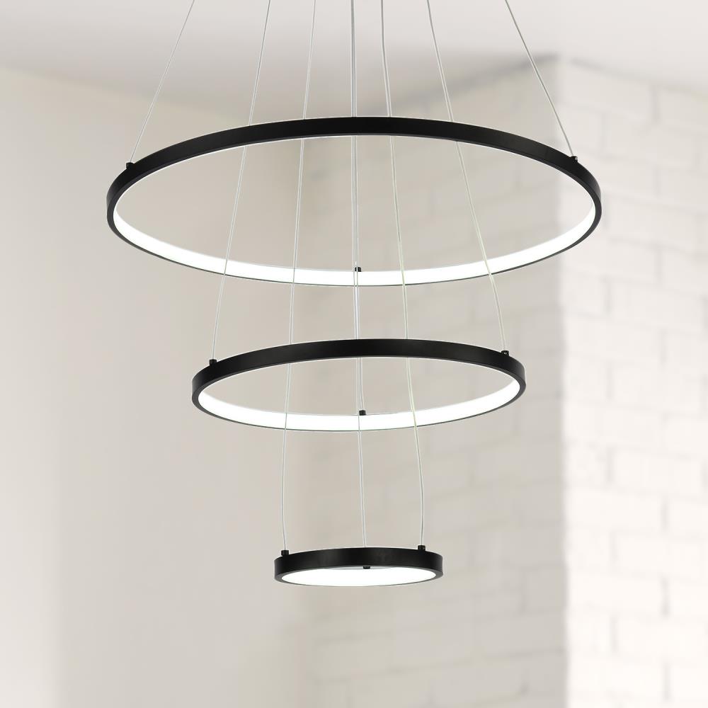 1 2 3 Ring Square Dimmable LED Chandelier Light Ceiling Fixture Lamp Christmas 
