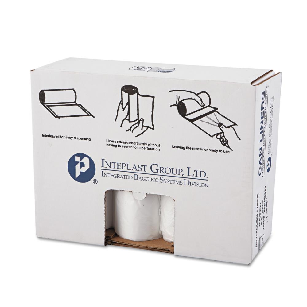 16-Gallon White .50 Mil Inteplast Group Low-Density Can Liner 24 x 32 50/Ro 