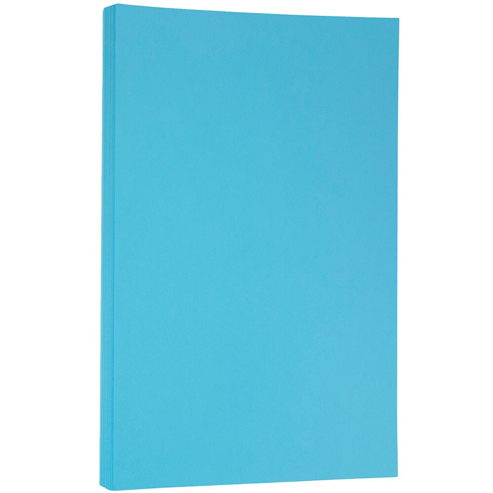 JAM PAPER Colored 24lb Paper Blue Recycled 100 Sheets/Pack 8.5 x 11 