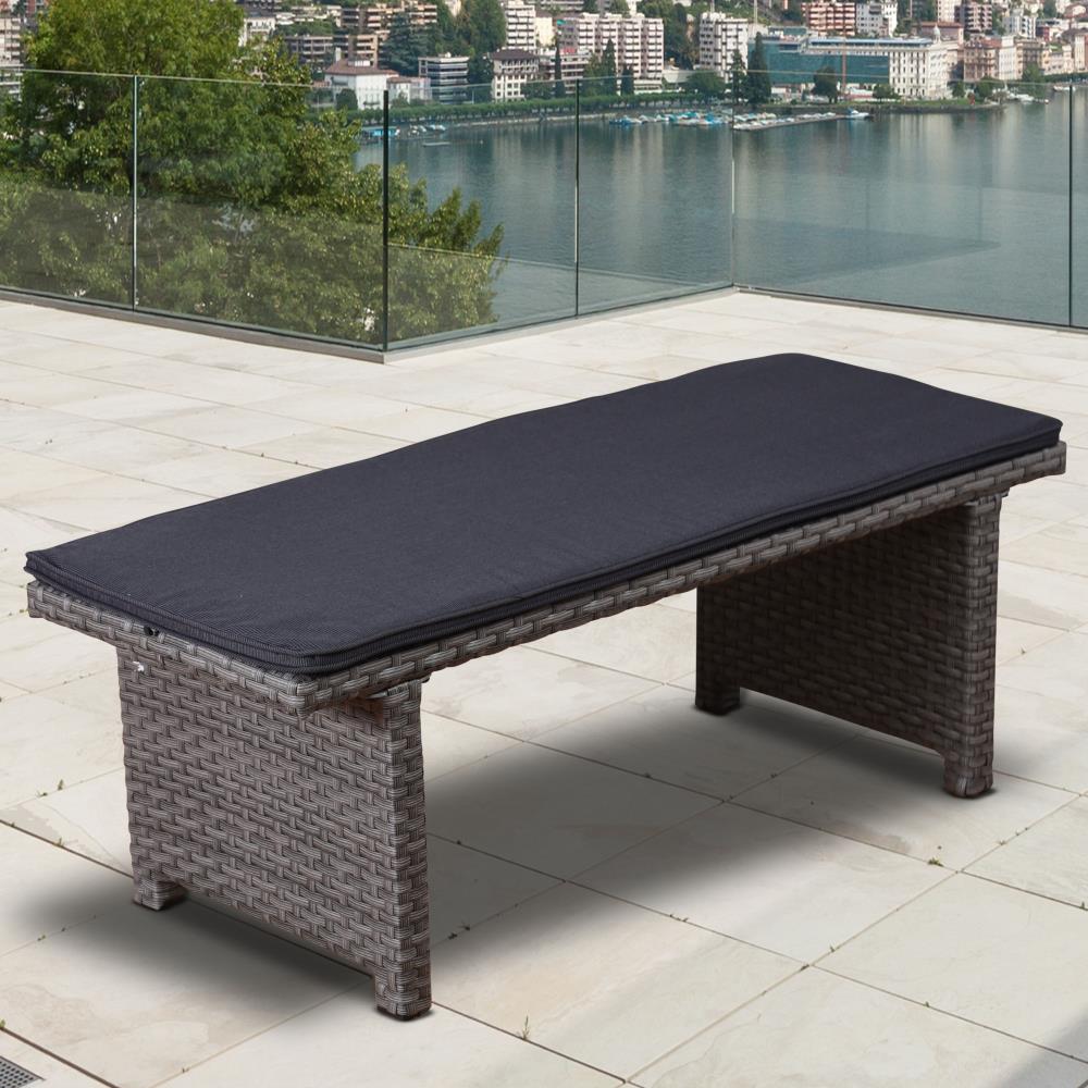 International Home Atlantic Liberty 18-in W x 17-in L Gray Wicker Backless Bench in the Patio 