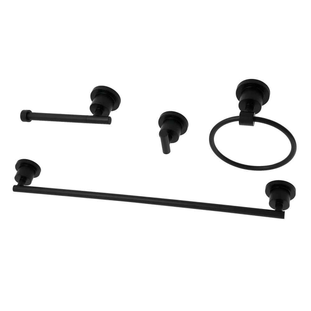 Kingston Brass 4 Piece Concord Matte Black Decorative Bathroom Hardware Set In The Decorative 5667