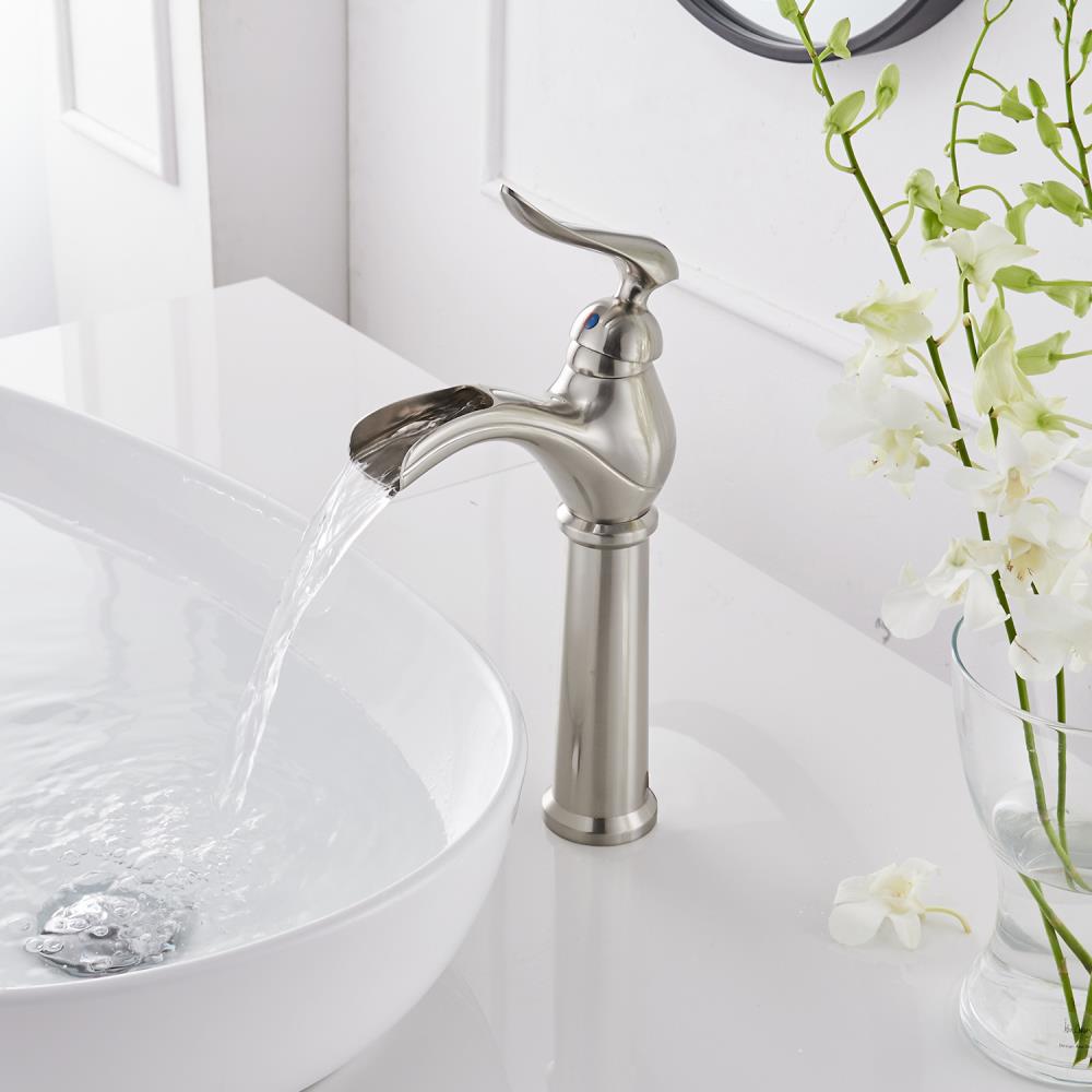 KINWELL Brushed Nickel 1-Handle 4-in Centerset Bathroom Sink Faucet