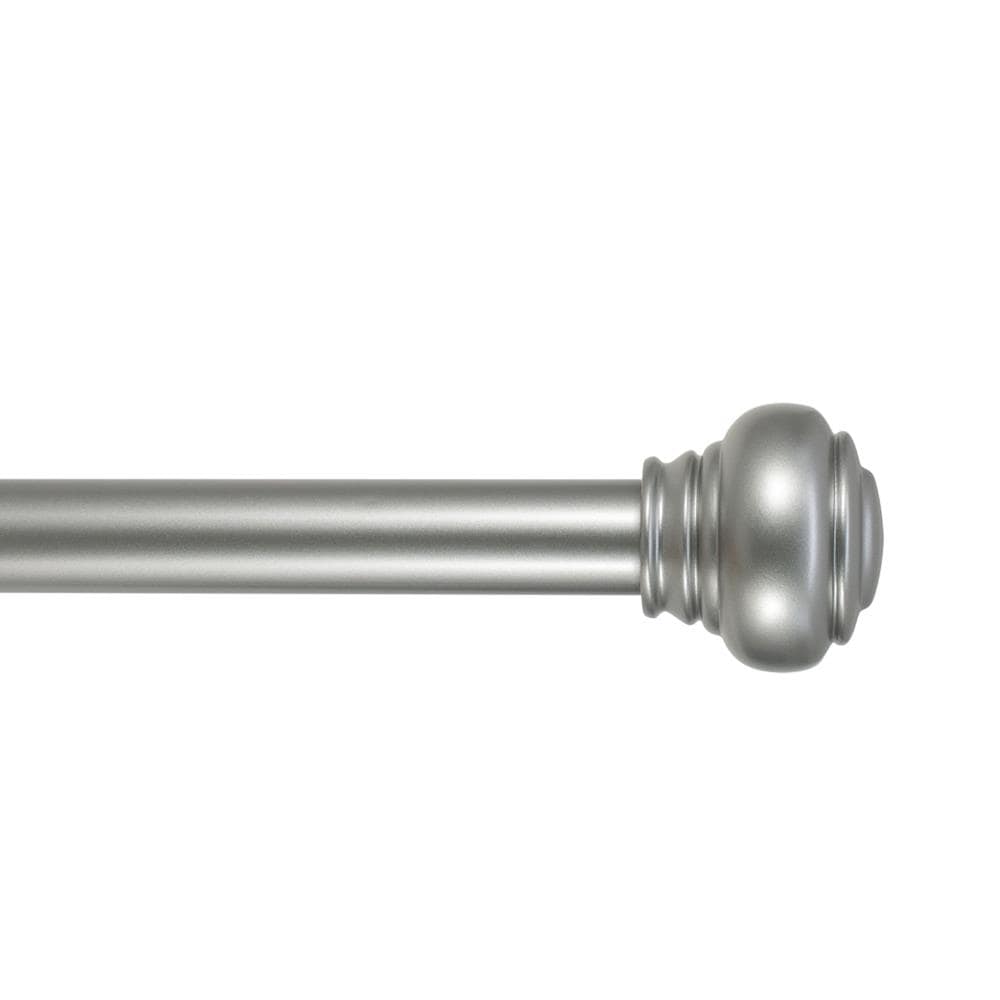 36"-72" Brushed Nickel Steel Single 1" Curtain Rod w Cage Finials Details about   allen roth 