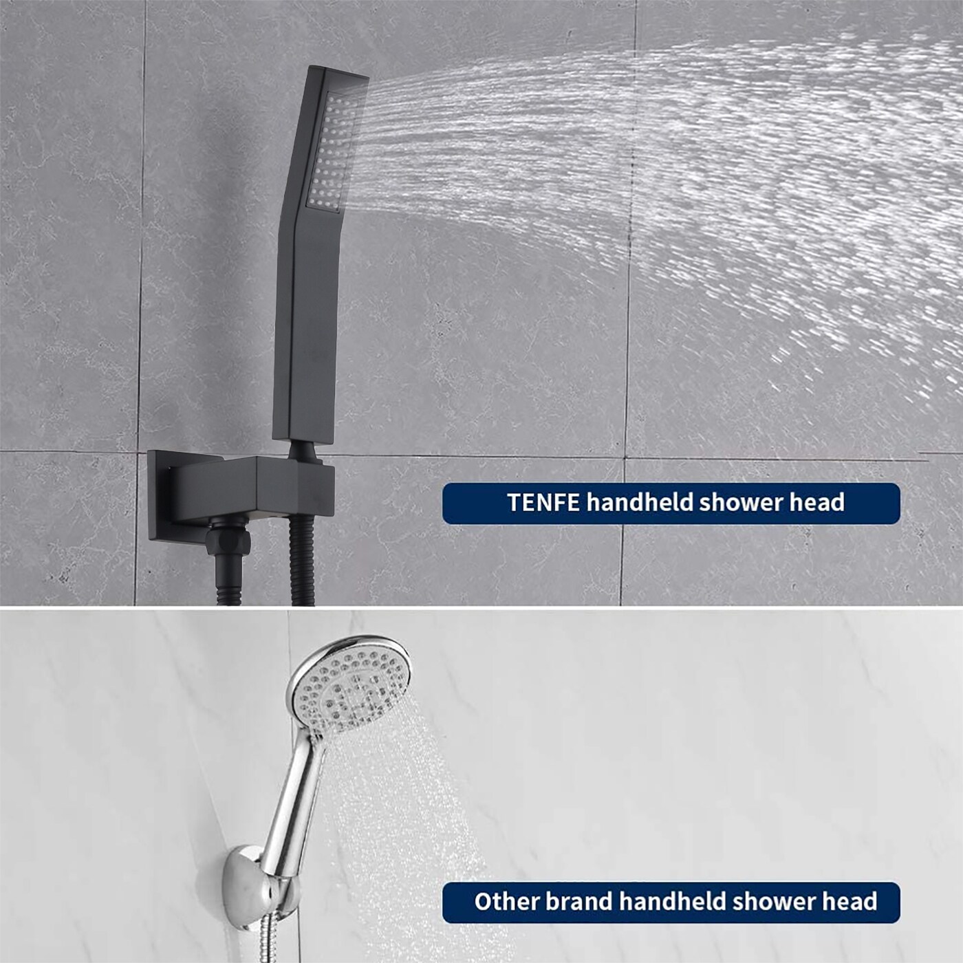 Wall Mounted Shower Faucet Set With 10" High Pressure Rain Tenfe Shower System 