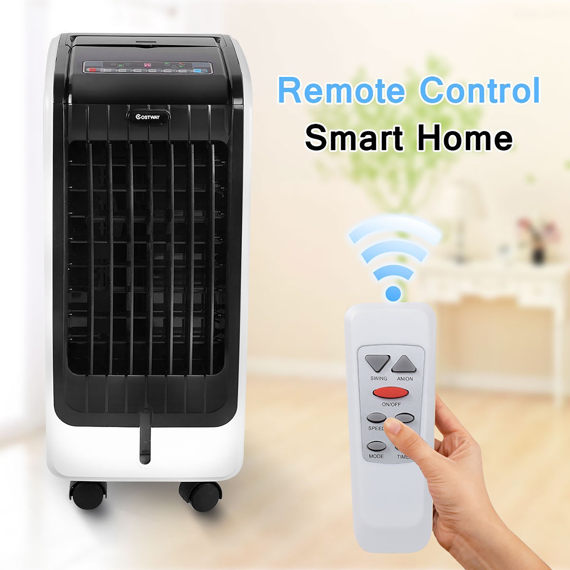 Portable Ultra Humidifying Air Conditioners Quiet Cooling Fan with Remote Control Household Tower Fans